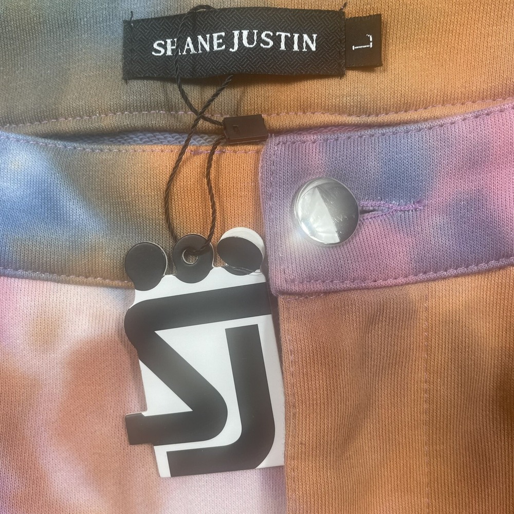 NWT Shane Justin Unisex Size Large Tie Dye Buckle Legs Long Pants Hype Rare - Picture 9 of 11